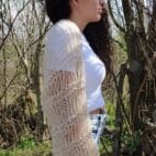Hand Knit Mohair Bolero Summer Long Sleeves Handknitted Mohair Shrug