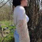 Hand Knit Mohair Bolero Summer Long Sleeves Handknitted Mohair Shrug