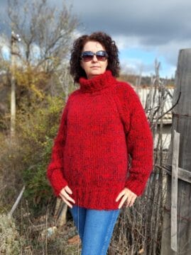 Плетен мъжки/ дамски многоцветен пуловер с поло яка Siska Handknit