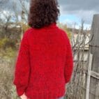 Mohair Sweater Turtleneck 5 Strands Thick and Chunky Wool Pullover Melange