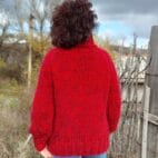 Mohair Sweater Turtleneck 5 Strands Thick and Chunky Wool Pullover Melange