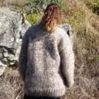 Thick Mohair Sweater Turtleneck Chunky Knit ,Melange Pullover 4 Strands