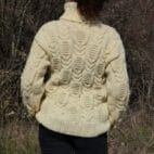 Wool Sweater Men Thick and Chunky Pullover Turtleneck Cable Hand Knit