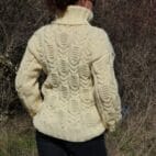 Wool Sweater Men Thick and Chunky Pullover Turtleneck Cable Hand Knit