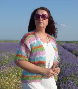 Дамска мохерна жилетка с къс ръкав Siska Handknit