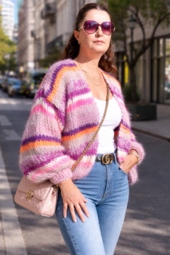 Дамска жилетка от мохер многоцветна Rose Siska Handknit