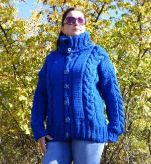 Плетена жилетка от вълна с поло яка Siska Handknit